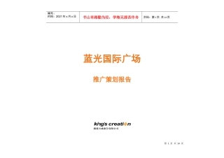 蓝光国际广场市场推广策划报告