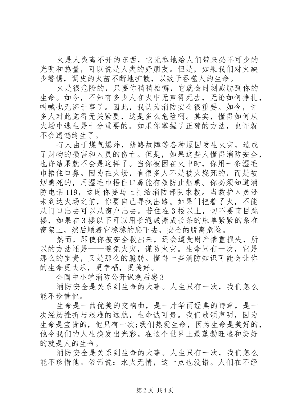 全国中小学消防公开课观后感_第2页