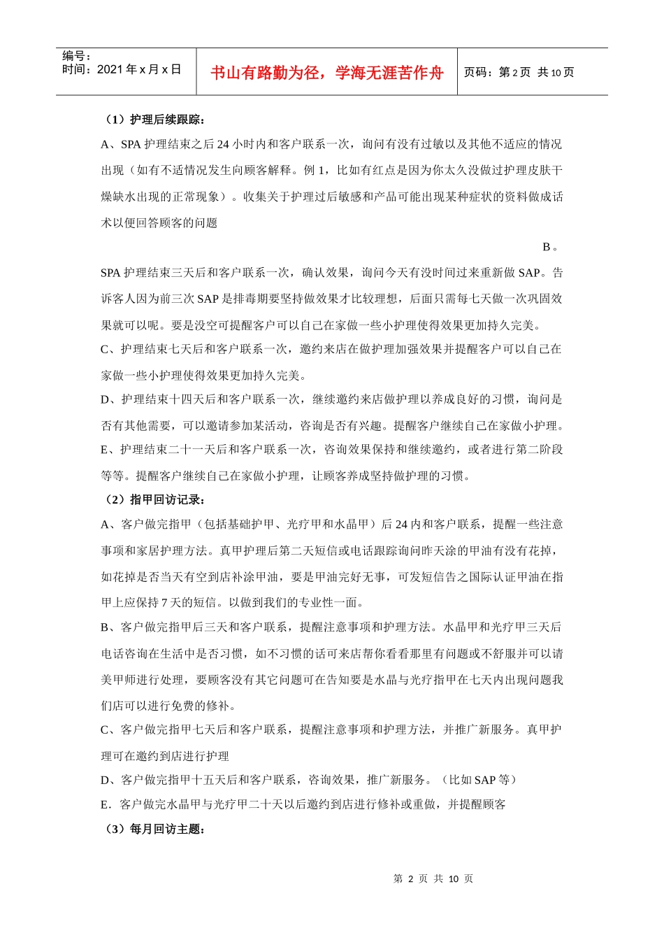 美容院改善营销策略执行方案_第2页