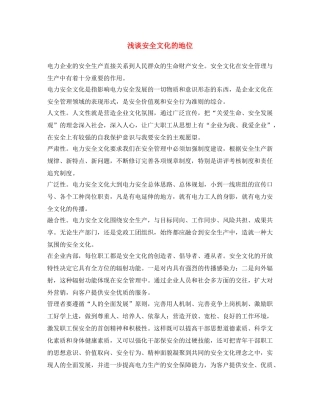 《安全文化》之浅谈安全文化的地位 