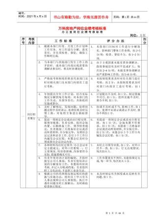 某某房地产岗位业绩考核标准