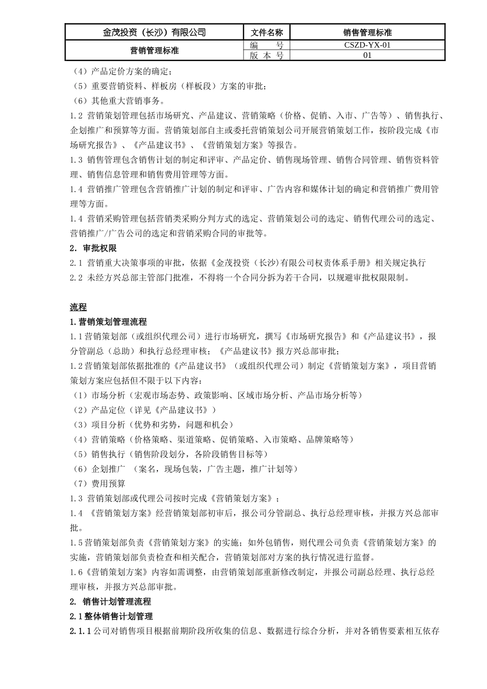 长沙金茂地产销售管理标准54页_第2页