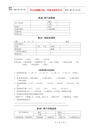 销售活动第一线管理表格86-109