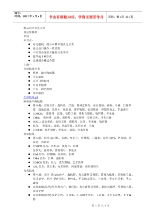 海运出口业务介绍