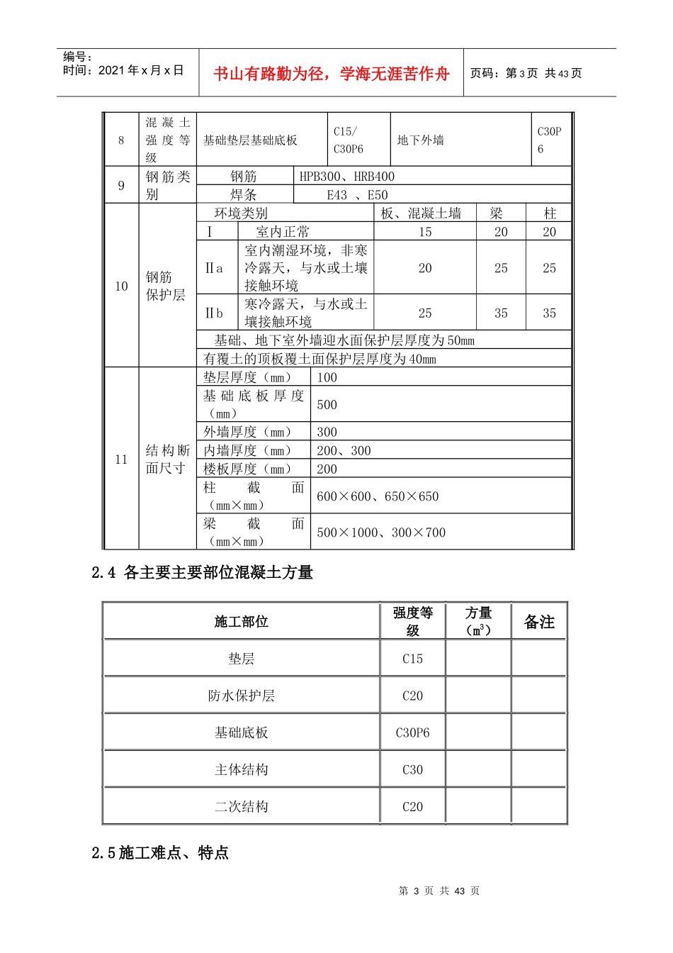 车库混凝土施工方案_第3页