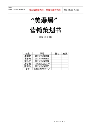 美爆爆饰品店营销策划书