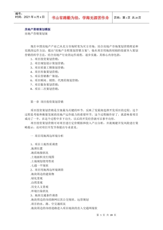 房地产营销策划模版