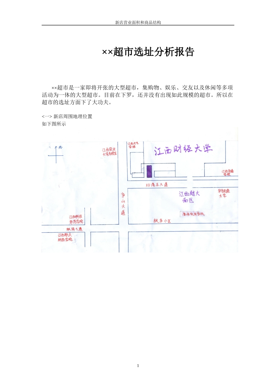 江西某超市选址分析报告_第1页