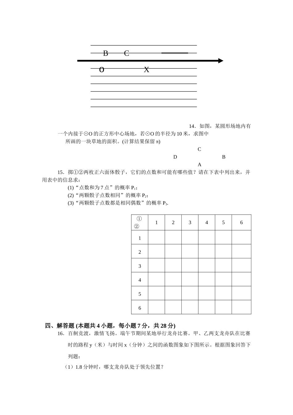 中考数学模拟试卷2752附答案新课标人教版9 _第2页