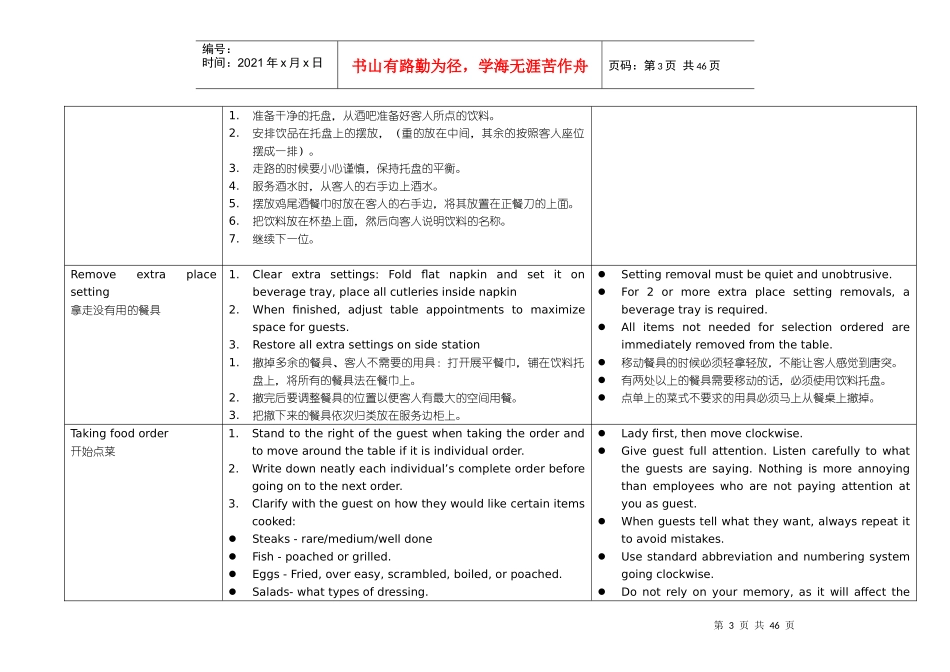 餐饮服务流程培训手册_第3页