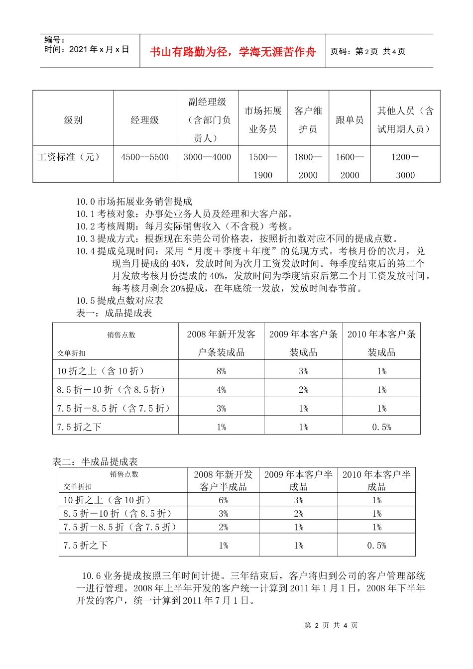 营销提成考核方案_第2页