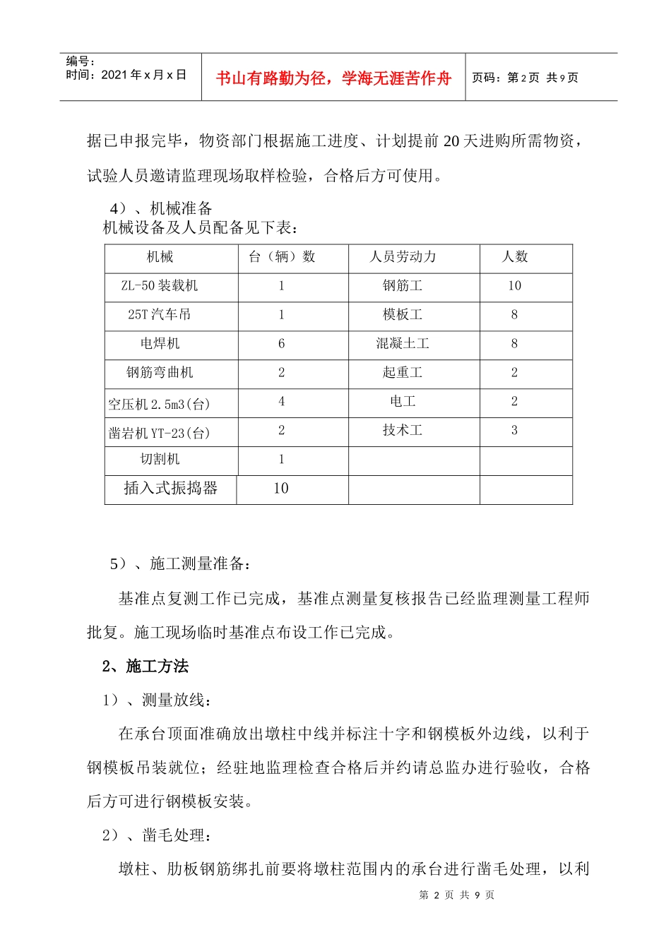 桥梁墩柱施工方案A_第2页