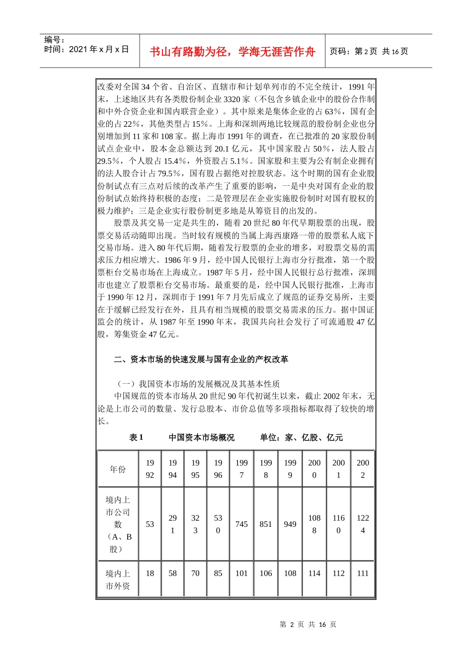 资本市场对国有企业产权改革影响的实证分析_第2页