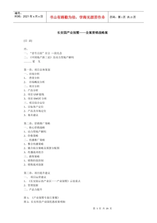某园产业别墅全案营销战略案