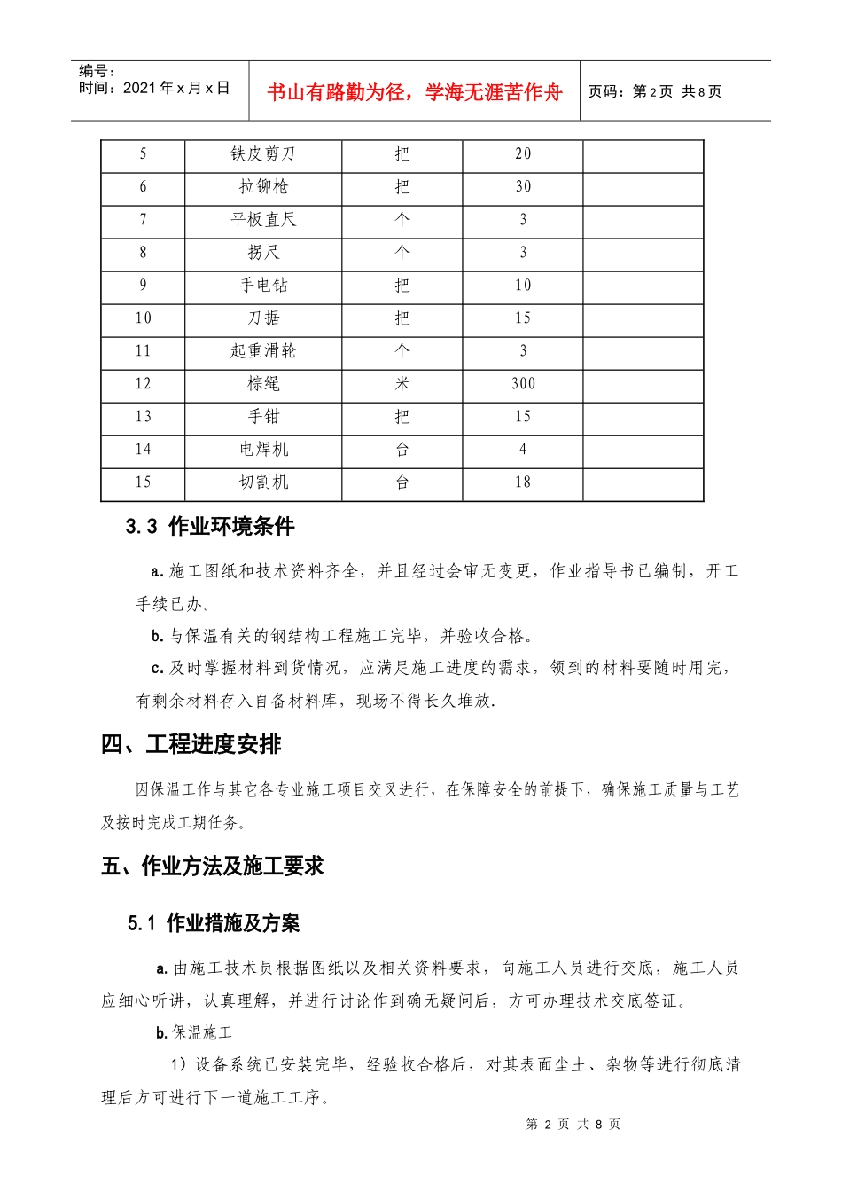 电厂锅炉本体保温施工方案_第2页