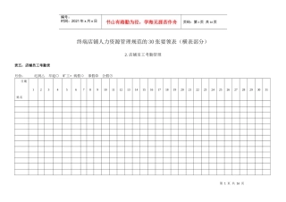 终端店铺人力资源管理规范的30张表