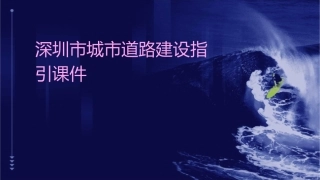 深圳市城市道路建设指引课件