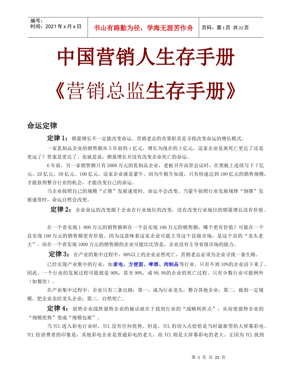 营销总监工作手册_第1页