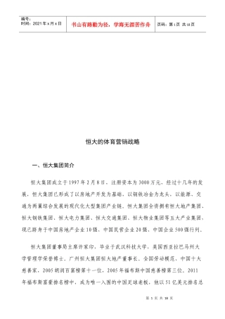 某集团的体育营销战略