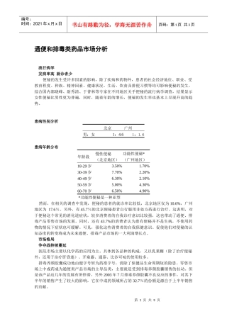 通便和排毒类药品市场分析