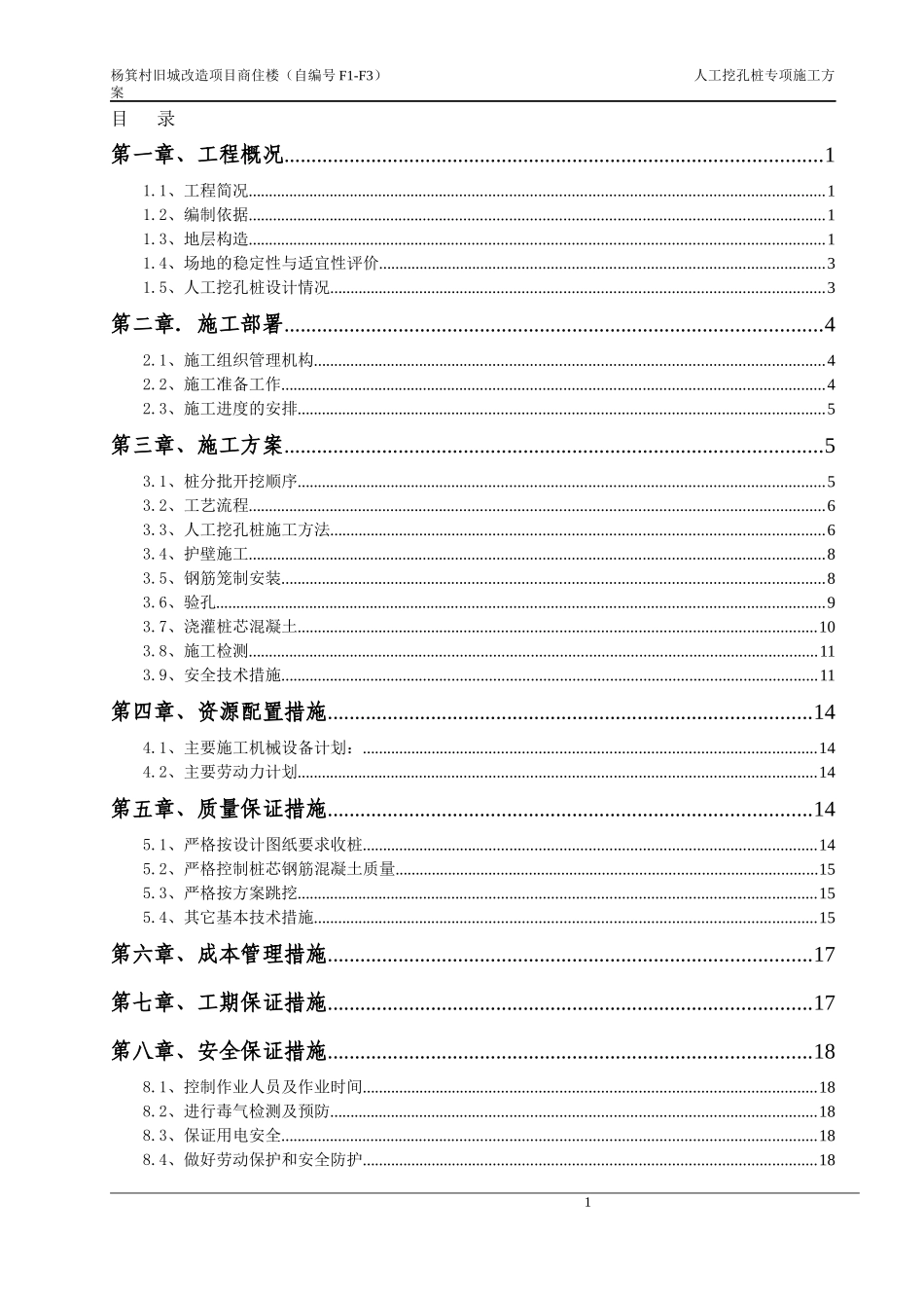 某工程人工挖孔桩方案_第1页