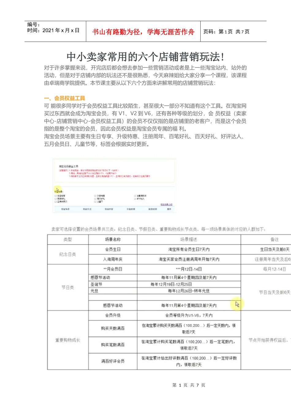 运营技巧-中小卖家常用的六个店铺营销玩法_第1页