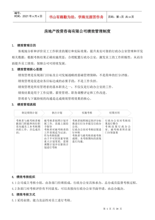 房地产企业绩效考核制度(附岗位考核表)