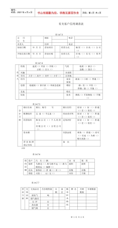 有关客户信用调查表