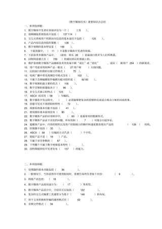 数字媒体复习题(答案)