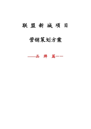 联盟新城项目营销策划方案(DOC76)
