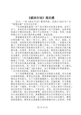 《破冰行动》观后感