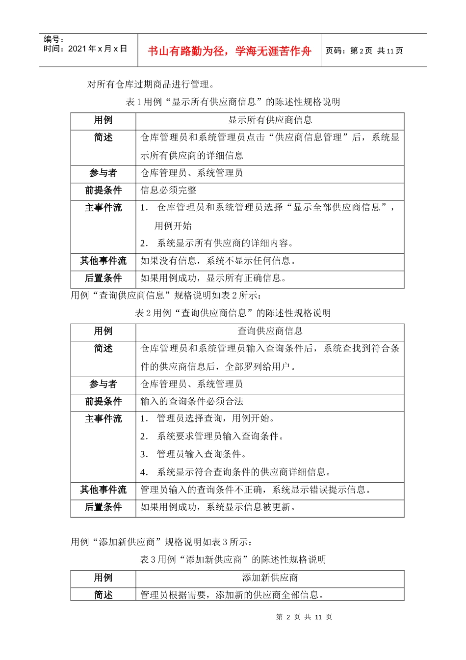 超市库存管理系统需求分析说明书_第2页