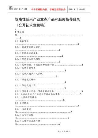 战略性新兴产业重点产品和服务指导目录