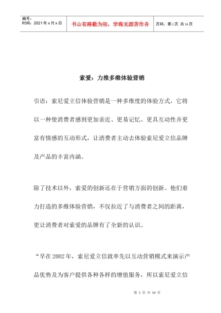 索爱：力推多维体验营销(doc6)