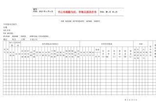 早班服务员报告