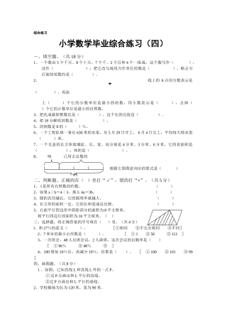 岳池县小学数学毕业复习综合练习 