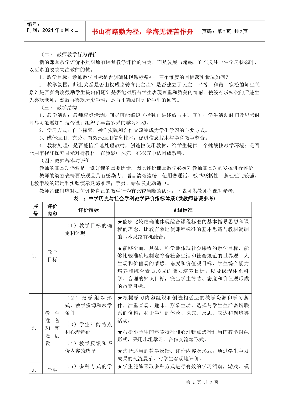 新课程历史与社会课堂教学评价体系探讨_第2页