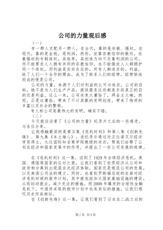 公司的力量观后感
