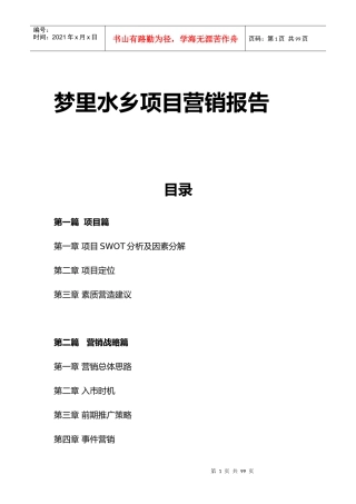 梦里水乡项目营销报告doc55