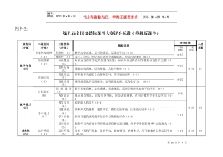 表1优秀音视频媒体教材评分表