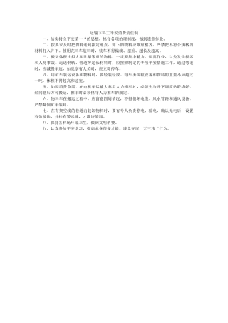 运输下ۥ料工安全生产责任制精选 