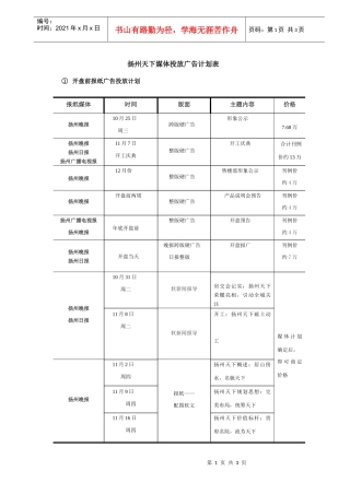 扬州天下开盘前广告推广方案---媒体投