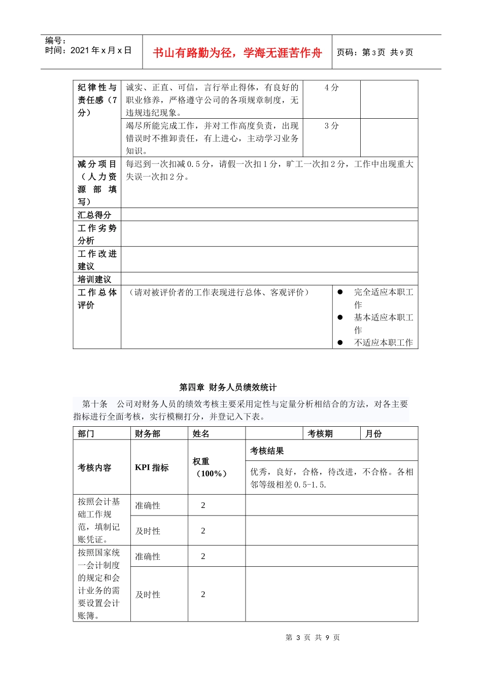 营销人员和财务人员考核激励方案_第3页