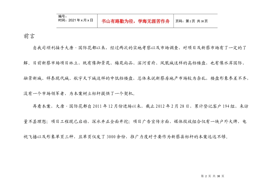 新蔡大唐国际花都营销执行整合方案_第2页