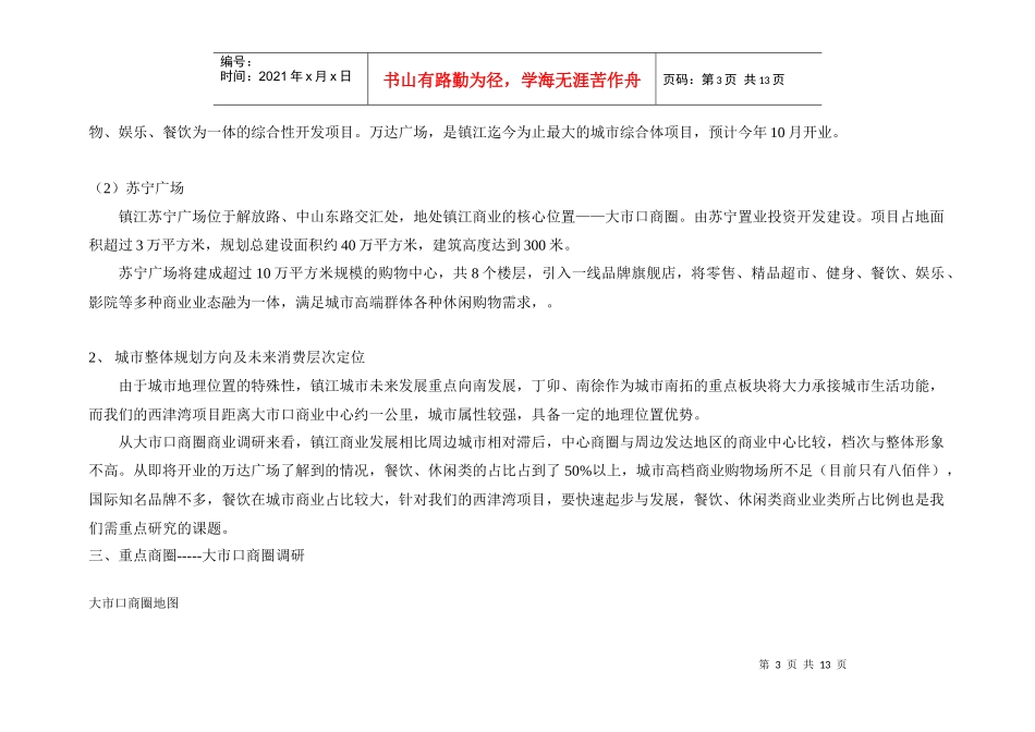 镇江市场商圈商业调研概况_第3页