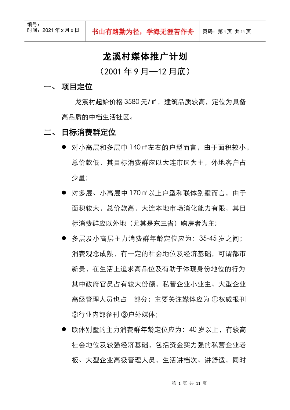 龙溪村媒体推广计划_第1页