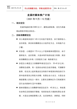 龙溪村媒体推广计划