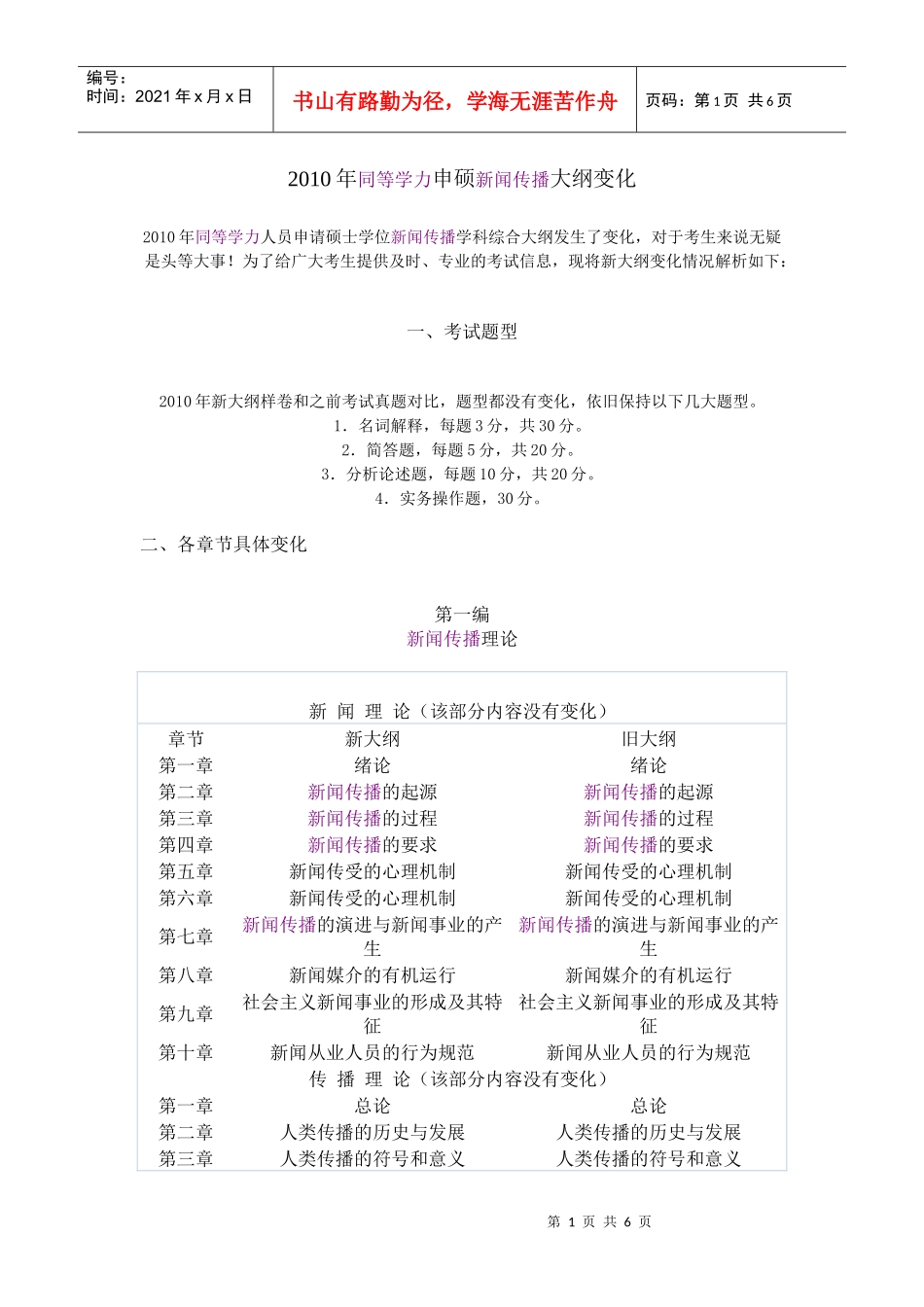 申硕新闻传播大纲变化_第1页