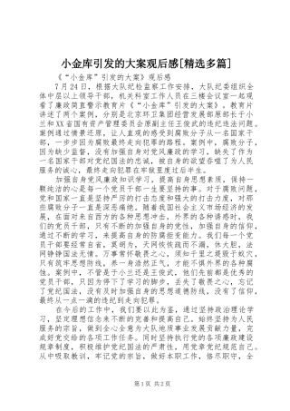 小金库引发的大案观后感[精选多篇]