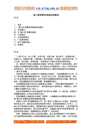 通力宝胶囊宣传营销策划案（DOC21页）